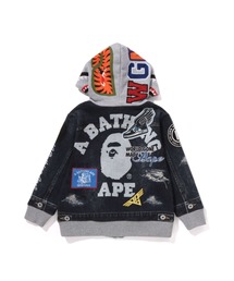 ジャケット・アウター a bathing ape hoodie board jacket L A BATHING APE（アベイシングエイプ）の「SHARK BAPE EMBLEM