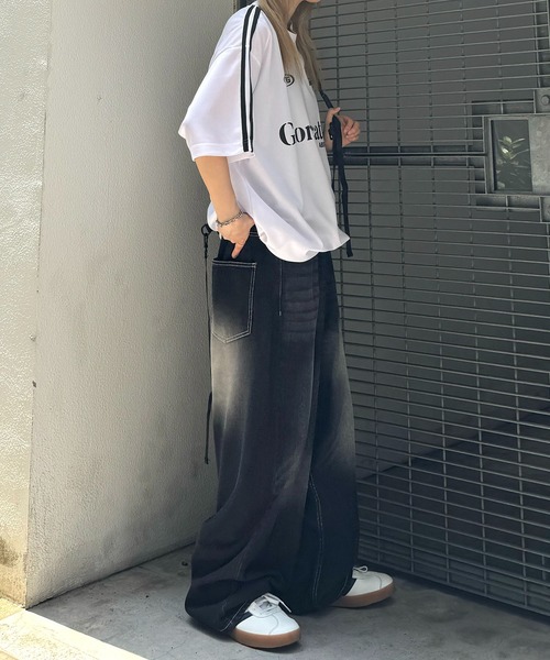 ILL'S(イルズ)の「【ILL'S】クルーネックサッカーTシャツ(Tシャツ/カットソー・メンズ・ホワイト/ブラック/ネイビー・M/L)」の8枚目の写真