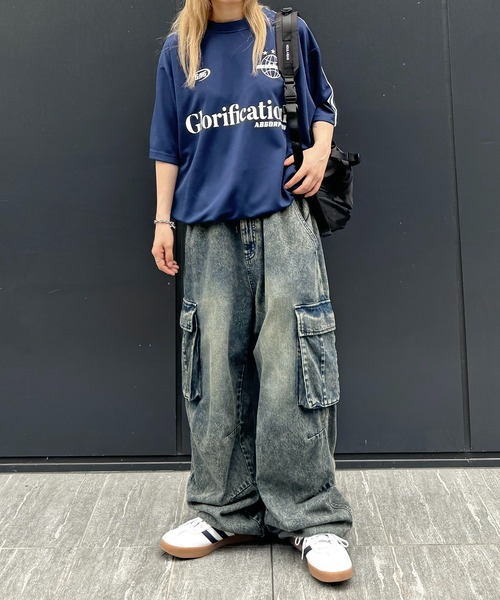ILL'S(イルズ)の「【ILL'S】クルーネックサッカーTシャツ(Tシャツ/カットソー・メンズ・ホワイト/ブラック/ネイビー・M/L)」の14枚目の写真