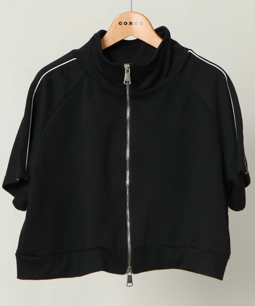 GORGE(ゴージ)の「《ライン入り×スポーティ》レディース 裏毛スウェット セットアップ ジップアップ+ショートパンツ 上下セット 春夏秋(ワンピース・レディース・アイボリー/ブラック・F)」の5枚目の写真