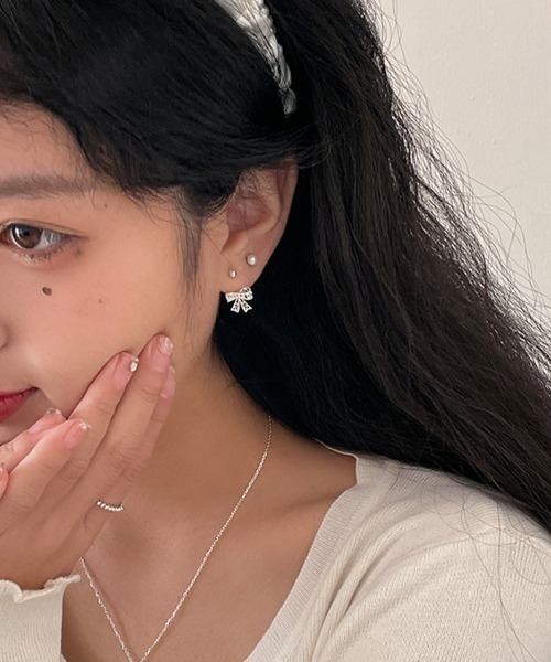 mebole(メボレ)の「リボンボールピアス(ピアス(両耳用)・レディース・シルバー・FREE)」の10枚目の写真