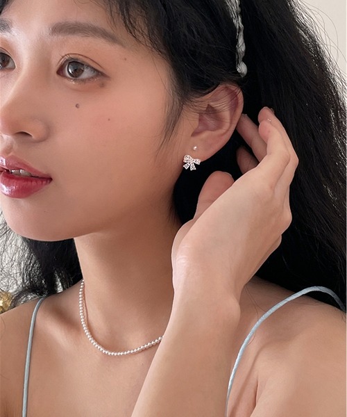 mebole(メボレ)の「リボンボールピアス(ピアス(両耳用)・レディース・シルバー・FREE)」の9枚目の写真