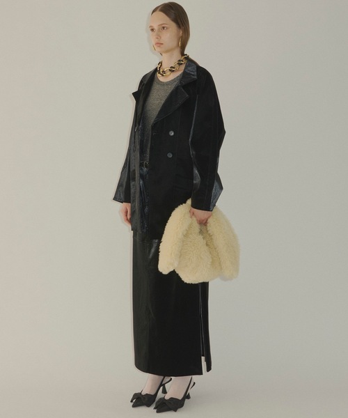 「yae」 ブルゾン FREE ブラック レディース yae（ヤエ）の「Fur blocking coat ⁄ ファーブロッキングコート