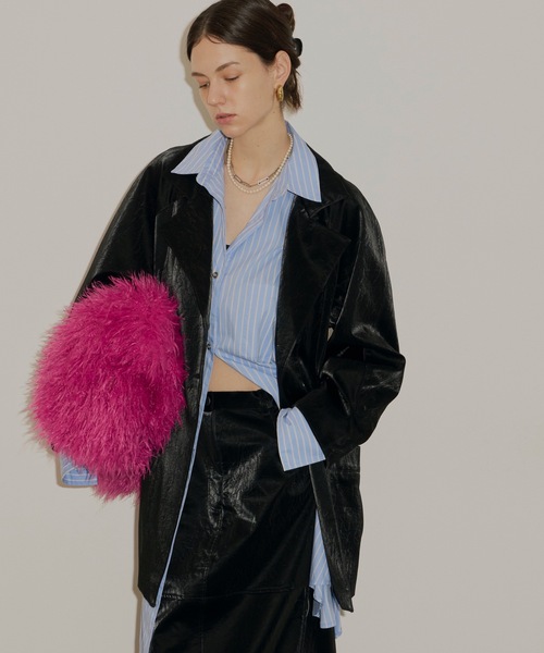 Clash leather like jacket / クラッシュレザーライクジャケット  
