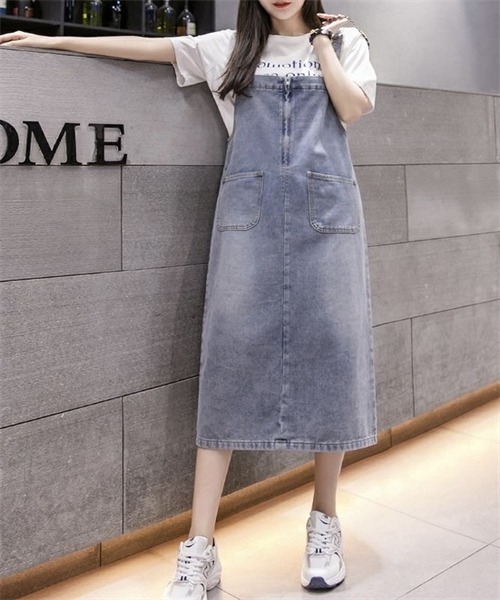 FREE STYLISTS(フリー スタイリスト)の「バックスリット 前後2wayファスナーデニムワンピース(ワンピース・レディース・ダークブルー/ブラック/ライトブルー・M/L/XL/2XL/S)」の12枚目の写真