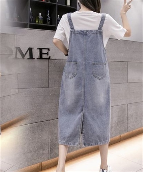 FREE STYLISTS(フリー スタイリスト)の「バックスリット 前後2wayファスナーデニムワンピース(ワンピース・レディース・ダークブルー/ブラック/ライトブルー・M/L/XL/2XL/S)」の14枚目の写真