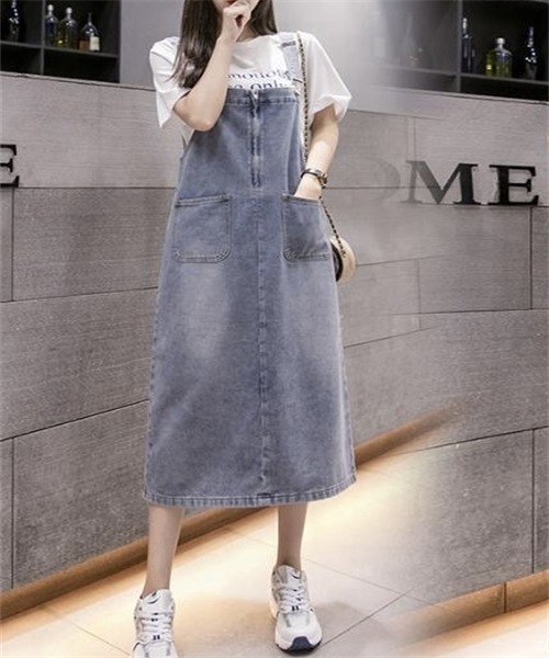 FREE STYLISTS(フリー スタイリスト)の「バックスリット 前後2wayファスナーデニムワンピース(ワンピース・レディース・ダークブルー/ブラック/ライトブルー・M/L/XL/2XL/S)」の11枚目の写真