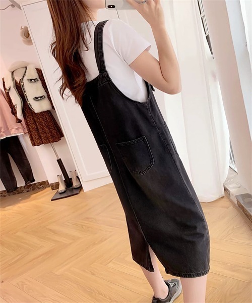FREE STYLISTS(フリー スタイリスト)の「バックスリット 前後2wayファスナーデニムワンピース(ワンピース・レディース・ダークブルー/ブラック/ライトブルー・M/L/XL/2XL/S)」の9枚目の写真