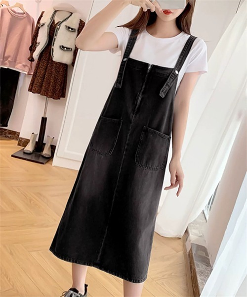 FREE STYLISTS(フリー スタイリスト)の「バックスリット 前後2wayファスナーデニムワンピース(ワンピース・レディース・ダークブルー/ブラック/ライトブルー・M/L/XL/2XL/S)」の8枚目の写真