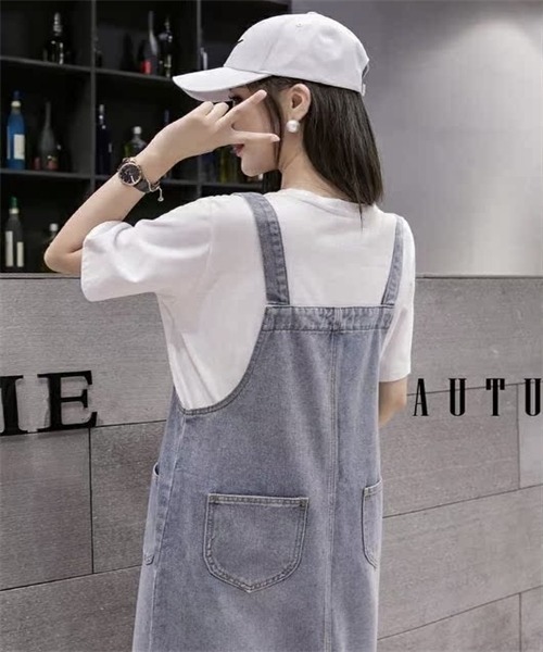 FREE STYLISTS(フリー スタイリスト)の「バックスリット 前後2wayファスナーデニムワンピース(ワンピース・レディース・ダークブルー/ブラック/ライトブルー・M/L/XL/2XL/S)」の13枚目の写真