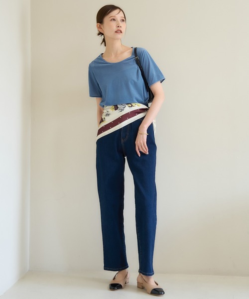 ROPE' PICNIC（ロペピクニック）の「シアーベロアハーフスリーブカットトップス（Tシャツ/カットソー・レディース・チャコールグレー/ブルー系その他6/ベージュ系その他2・38）」の21枚目の写真