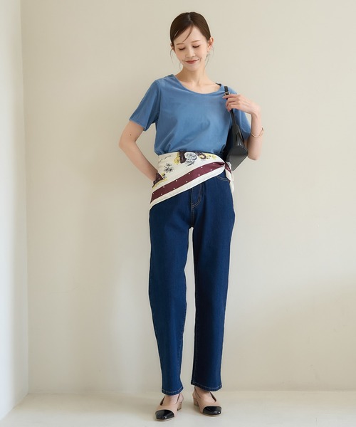 ROPE' PICNIC（ロペピクニック）の「シアーベロアハーフスリーブカットトップス（Tシャツ/カットソー・レディース・チャコールグレー/ブルー系その他6/ベージュ系その他2・38）」の22枚目の写真