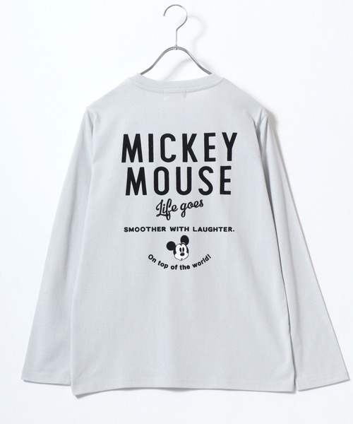 Disney（ディズニー）の「Disney/ディズニー ミッキー ミニー くまのプーさん ティガー ポケット付き ワンポイントロゴ刺繍 バックプリントロンT 長袖Tシャツ（Tシャツ/カットソー・レディース・グレー系その他/グリーン系その他/パープル系その他/オフホワイト/アッシュグレー/グリーン/ラベンダー/ブラック系その他・M/L）」の19枚目の写真