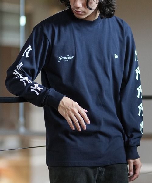 セール】NEW ERA/ニューエラ ロンTee/コットンTee スリーブロゴ