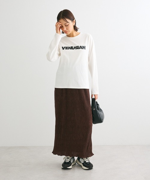 ELENCARE DUE（エレンカーレデュエ）の「・ELENCARE DUE ロゴptロンTEE（Tシャツ/カットソー・レディース・グリーン/ブラック/チャコールグレー/オフホワイト・FREE）」の5枚目の写真