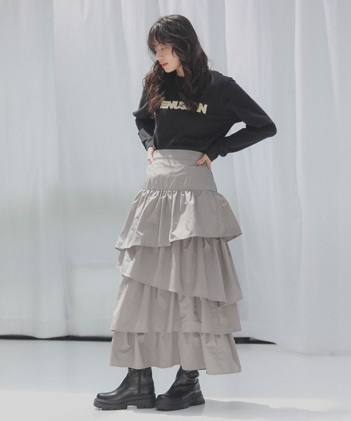 ELENCARE DUE（エレンカーレデュエ）の「・ELENCARE DUE ロゴptロンTEE（Tシャツ/カットソー・レディース・グリーン/ブラック/チャコールグレー/オフホワイト・FREE）」の19枚目の写真