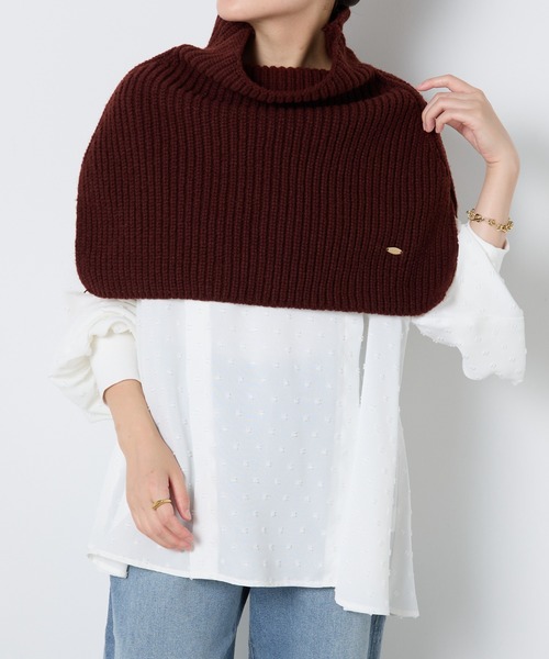 PAPILLONNER（パピヨネ）の「ショートニットポンチョ（マフラー・レディース・ボルドー/カーキ/ベージュ・FREE）」の15枚目の写真