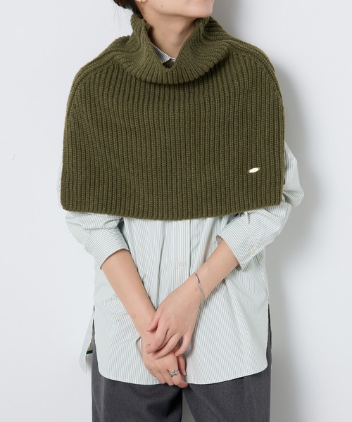 PAPILLONNER（パピヨネ）の「ショートニットポンチョ（マフラー・レディース・ボルドー/カーキ/ベージュ・FREE）」の19枚目の写真