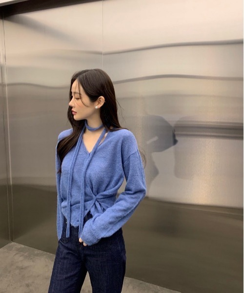 almo（アルモ）の「【LAMPOON】ストールセットカーディガン（カーディガン/ボレロ・レディース・ブラック/グレー/ブルー・FREE）」の9枚目の写真