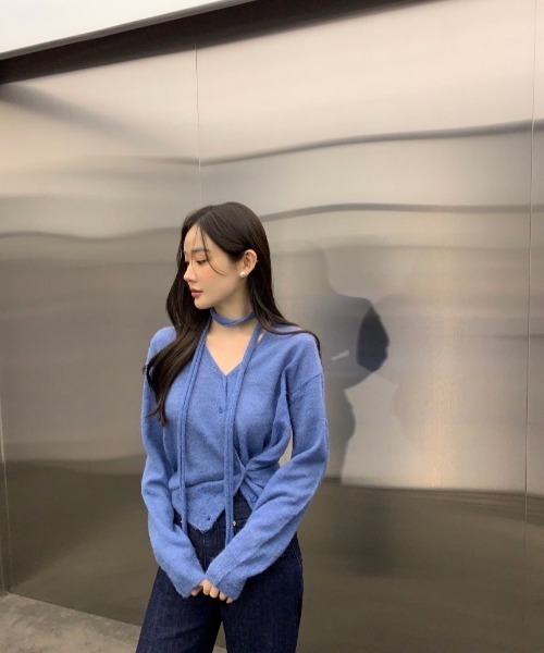 almo（アルモ）の「【LAMPOON】ストールセットカーディガン（カーディガン/ボレロ・レディース・ブラック/グレー/ブルー・FREE）」の10枚目の写真