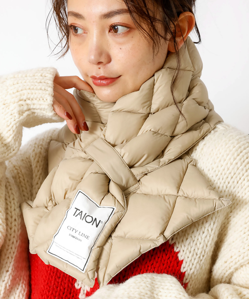 TAION(タイオン)の「追加【TAION / タイオン】シティ ダウンマフラー / キルティング(マフラー・レディース・ブラック/ベージュ/オフホワイト・フリー)」の3枚目の写真