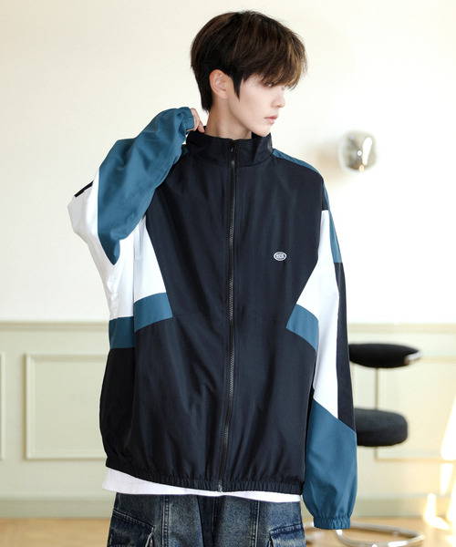 【セール】【neos】DISCUS ディスカス ルーズシルエット ロゴ 刺繍 レトロ ブロック 切替 ジップ ブルゾン（ブルゾン）｜DISCUS（ディスカス）