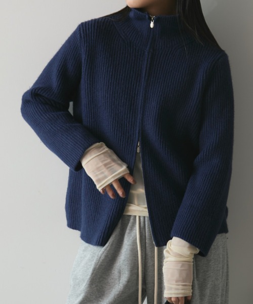 リブジップドライバーズニット（ニット/セーター）｜Aunt Marie's