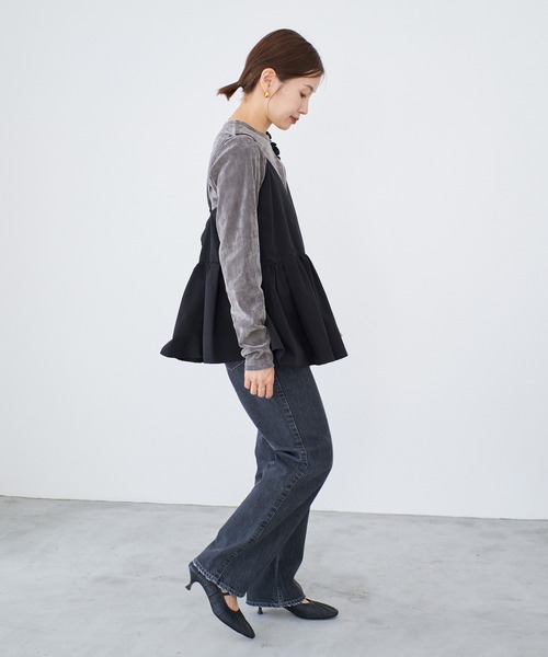 IENA(イエナ)の「《WEB限定/追加》フロッキーチュール ロングスリーブプルオーバー(Tシャツ/カットソー・レディース・ピンク/グレー・FREE)」の11枚目の写真