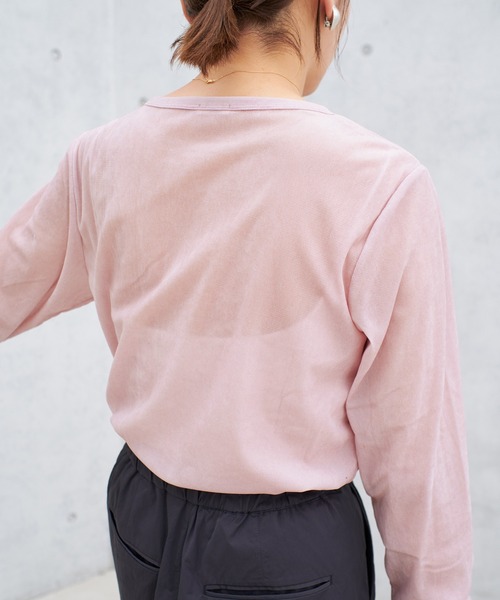 IENA(イエナ)の「《WEB限定/追加》フロッキーチュール ロングスリーブプルオーバー(Tシャツ/カットソー・レディース・ピンク/グレー・FREE)」の17枚目の写真