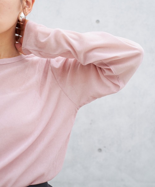 IENA(イエナ)の「《WEB限定/追加》フロッキーチュール ロングスリーブプルオーバー(Tシャツ/カットソー・レディース・ピンク/グレー・FREE)」の18枚目の写真