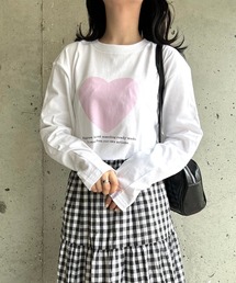 pinkハートロングTシャツ