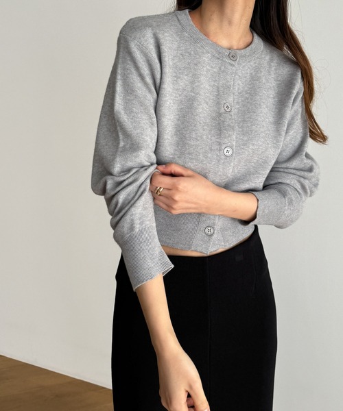 CANAL JEAN（キャナルジーン）の「El mar　スムース編ソフトニットカーディガン（カーディガン/ボレロ・レディース・ブラック/ライトグレー/チャコールグレー/レッド・ONE SIZE）」の5枚目の写真