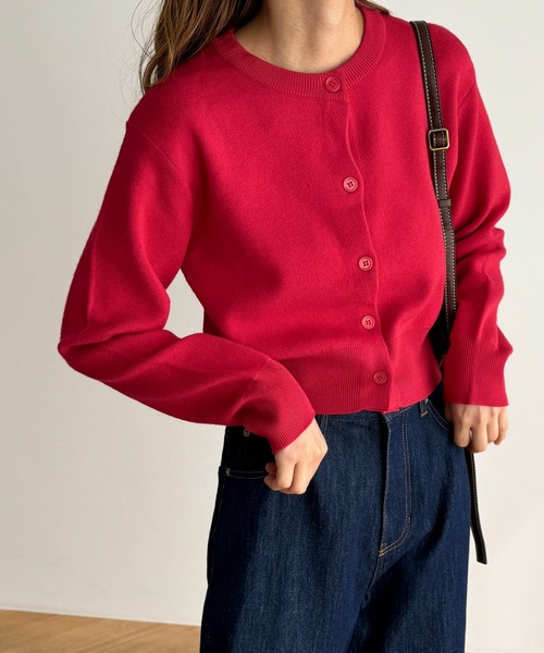 CANAL JEAN（キャナルジーン）の「El mar　スムース編ソフトニットカーディガン（カーディガン/ボレロ・レディース・ブラック/ライトグレー/チャコールグレー/レッド・ONE SIZE）」の16枚目の写真