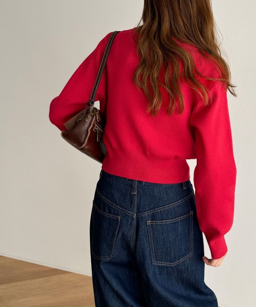 CANAL JEAN（キャナルジーン）の「El mar　スムース編ソフトニットカーディガン（カーディガン/ボレロ・レディース・ブラック/ライトグレー/チャコールグレー/レッド・ONE SIZE）」の17枚目の写真