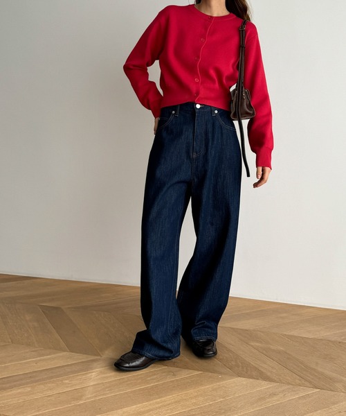 CANAL JEAN（キャナルジーン）の「El mar　スムース編ソフトニットカーディガン（カーディガン/ボレロ・レディース・ブラック/ライトグレー/チャコールグレー/レッド・ONE SIZE）」の18枚目の写真