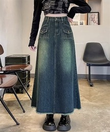 【Deuxieme Classe】フリンジ デニム ロング スカート フリンジデニムロングスカート | レディースファッション通販