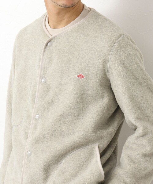 DANTON（ダントン）の「【DANTON/ダントン】フリースカラーレスジャケット（ブルゾン・メンズ・ブラック/キナリ・38/40/42/44）」の3枚目の写真