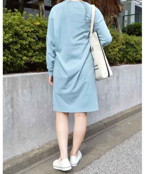 spiritoso（スピリトーゾ）の「【spiritoso】USAコットン ロンTワンピース(CP)（ワンピース・レディース・ブラック/カーキ/ホワイト/パープル/ブルー系その他/ベージュ・FREE）」の7枚目の写真