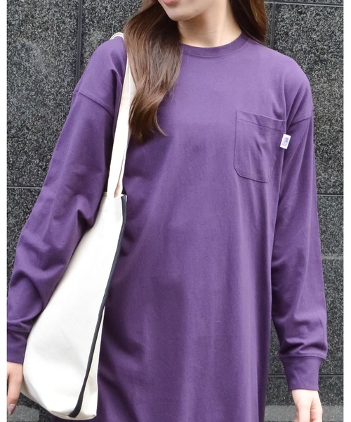 spiritoso（スピリトーゾ）の「【spiritoso】USAコットン ロンTワンピース(CP)（ワンピース・レディース・ブラック/カーキ/ホワイト/パープル/ブルー系その他/ベージュ・FREE）」の8枚目の写真