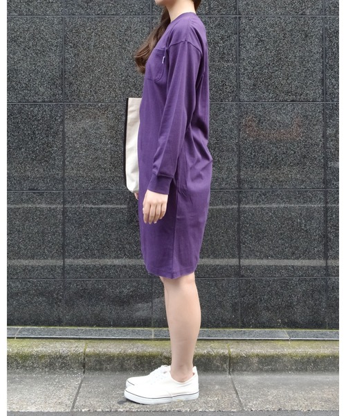 spiritoso（スピリトーゾ）の「【spiritoso】USAコットン ロンTワンピース(CP)（ワンピース・レディース・ブラック/カーキ/ホワイト/パープル/ブルー系その他/ベージュ・FREE）」の13枚目の写真