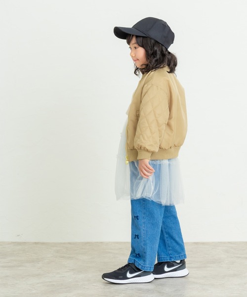 AIMABLE(エマーブル)の「ポケットリボンブルゾン(ブルゾン・キッズ・ブラック/ベージュ・100/110/120/130/140)」の3枚目の写真