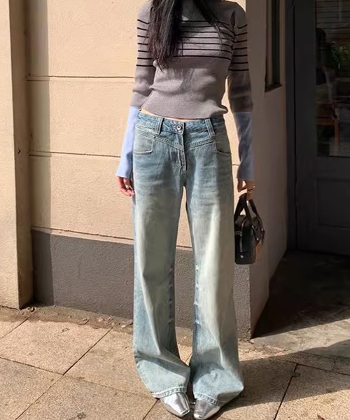 【セール】ワイドシルエット デニムパンツ（デニムパンツ）｜meJane（ミージェーン） 5,766円