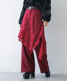 アシメレースレイヤーライクパンツ(HARE)