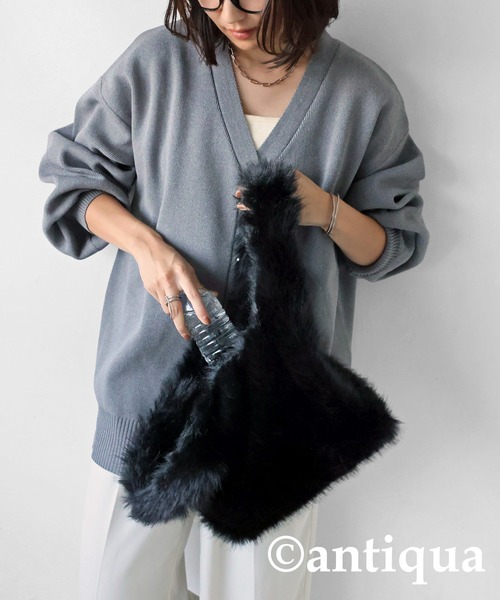 antiqua（アンティカ）の「ファートートバッグ（トートバッグ・レディース・ブラック/グレー・ONESIZE）」の6枚目の写真