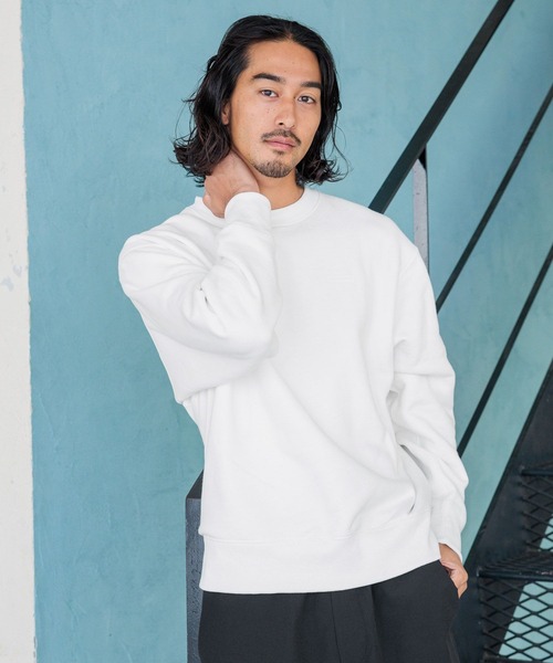 HEREIAM（ヘレイアム）の「【HEREIAM MEN】COSMO裏起毛クルーネック（スウェット・メンズ・ブラック/ラベンダー/オフホワイト・LARGE/MEDIUM）」の6枚目の写真