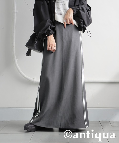 antiqua(アンティカ)の「ラインスカート(スカート・レディース・グレー/ブラック/ネイビー・ONESIZE)」の2枚目の写真