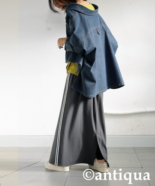 antiqua(アンティカ)の「ラインスカート(スカート・レディース・グレー/ブラック/ネイビー・ONESIZE)」の10枚目の写真