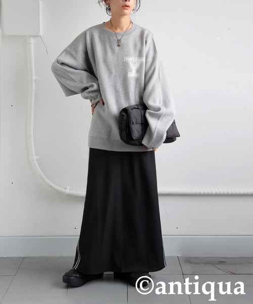 antiqua(アンティカ)の「ラインスカート(スカート・レディース・グレー/ブラック/ネイビー・ONESIZE)」の5枚目の写真