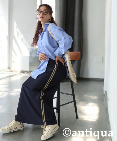 antiqua(アンティカ)の「ラインスカート(スカート・レディース・グレー/ブラック/ネイビー・ONESIZE)」の12枚目の写真
