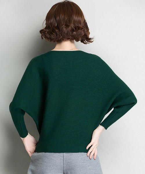 Miniministore(ミニミニストア)の「ニットトップス ボートネック長袖(ニット/セーター・レディース・ブラック/ダークグリーン/イエロー/テラコッタ/ワインレッド/ライトグレー/キャメル/ホワイト/グレー・FREE)」の16枚目の写真